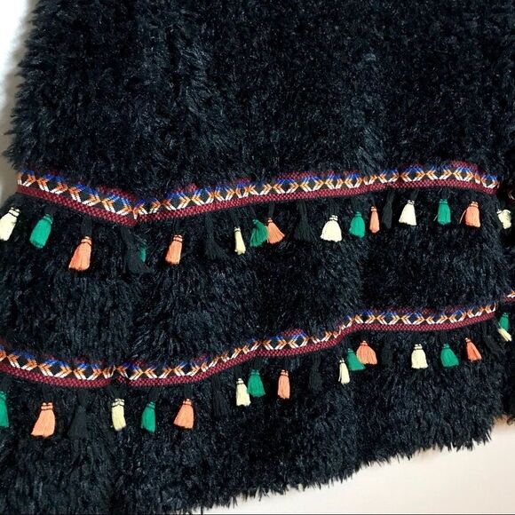 Cherry Paris Boho Black Shag Jacket Size Small - Picture 8 of 8